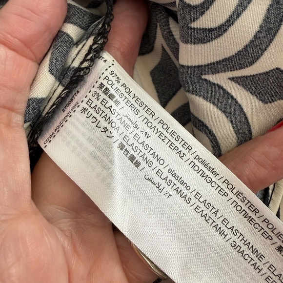 Mango Black Floral Printed Long Sleeve Funky Psychedelic Print Mini Dress Size 4 - Picture 10 of 13